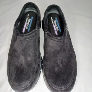Skechers Women's Relaxed Fit Air Cooled Memory Foam Black Slip-On Shoes